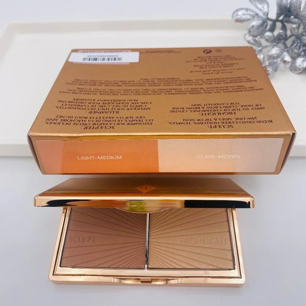 Charlotte Tilbury Beauty Set-Brush & Filmstar Bronze Glow Palette-2pc-BOXED-NEW